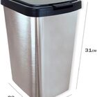 Kit  Lixeira Cesto 10 Litros Tampa Click Label E Escova Sanit