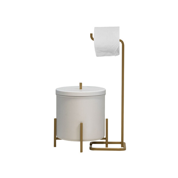 Kit  Para Banheiro Lixeira Suporte Papel Higiênico - Lixeira