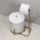 Kit  Para Banheiro Lixeira Suporte Papel Higiênico - Lixeira