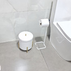 Kit  Para Banheiro Lixeira Suporte Papel Higiênico - Lixeira