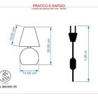Kit Abajur Bola Branco Cupula Preta 3021c/lamp