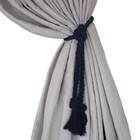 Kit Abraçadeiras De Cortina Corda Romana 02 Peças - Azul Mari