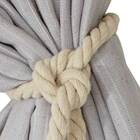 Kit Abraçadeiras De Cortina Corda Romana 02 Peças - Cru