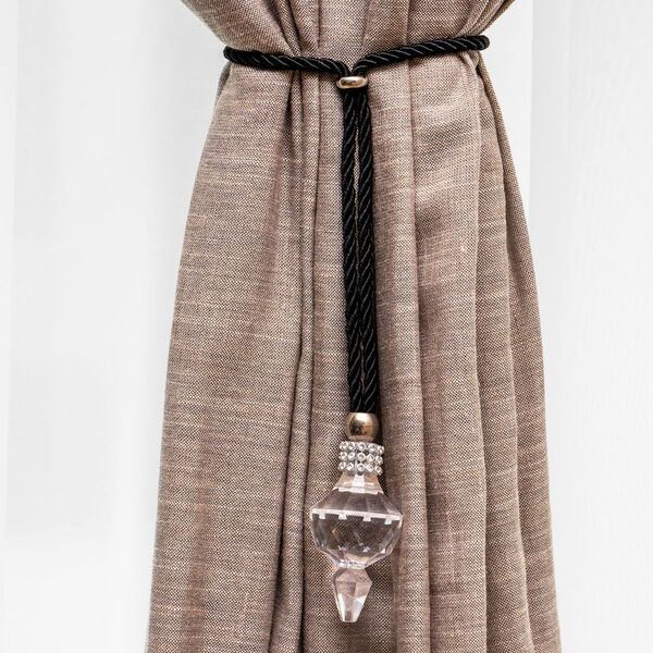 Kit Abraçadeiras De Cortina Cordão Com Pingênte Caribe 02 Peç