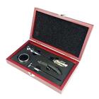 Kit Abridor De Vinho - Saca Rolha- Caixa Madeira Vermelha 5 P