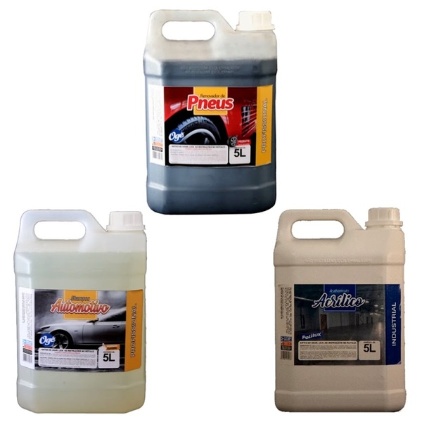 Kit Acabamento  Renovador E Shampoo Limpeza De Veículos 5l