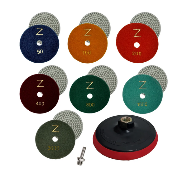 Kit Acabamento Porcelanato 7 Lixas Suporte E Adaptador