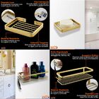 Kit Acessório Banheiro Bancada 7 Peças Dourado - Branco