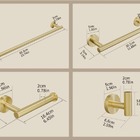 Kit Acessório Banheiro Dourado Escovado 4 Peças Aço Inox