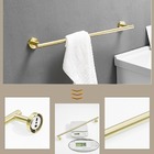 Kit Acessório Banheiro Dourado Escovado 4 Peças Aço Inox