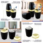 Kit Acessório Banheiro Porta Escova Sabonete Algodão Preto E