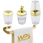 Kit Acessório Banheiro Porta Escova Sabonete Líquido Algodão