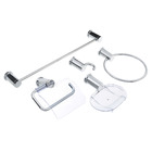 Kit Acessório de Parede 5 Plástico Unic Prata