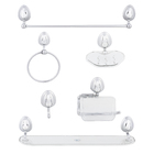 Kit Acessório de Parede 6 Peças Bonno Cristal, Prata