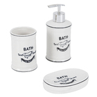Kit Acessório para Bancada Branco em Cerâmica 3 peças Bath Espressione Mabruk