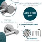 Kit Acessorio Para Banheiro Inox 304 Cromado Não É Plástico 4