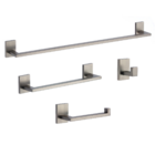 Kit Acessórios 4 Peças Aço Inox Cinza Grafite Conjunto De Ban