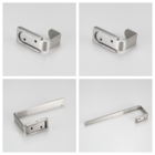 Kit Acessórios 4 Peças Para Banheiro Em Aço Inox Escovado