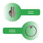 Kit Acessórios 4pcs P/ Banheiro Lavabo Aço Inox Escovado