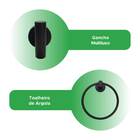 Kit Acessórios 4pcs P/ Banheiro Lavabo Aço Inox Preto