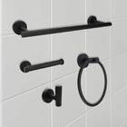Kit Acessórios 4pcs P/ Banheiro Lavabo Aço Inox Preto