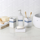 Kit Acessórios  de Bancada 4 Peças Louça Nice Branco