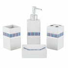 Kit Acessórios  de Bancada 4 Peças Louça Nice Branco