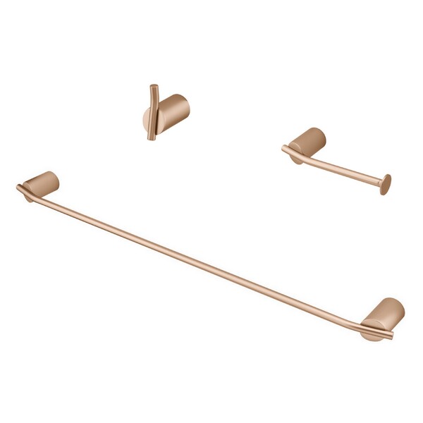 Kit Acessórios Banheiro 03 Peças Lunna Champanhe Fani