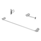 Kit Acessórios Banheiro 03 Peças Lunna Cromado Fani