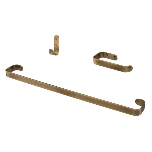 Kit Acessórios Banheiro 03 Peças Soft Ouro Velho Fani