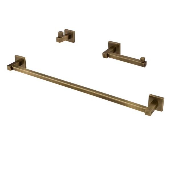 Kit Acessórios Banheiro 03 Peças Versata Ouro Velho Fani