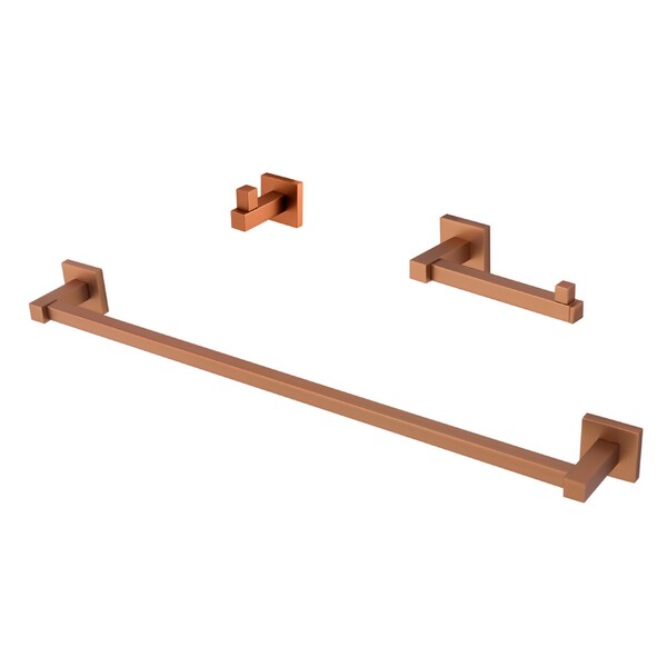 Kit Acessórios Banheiro 03 Peças Versata Rose Gold Fani