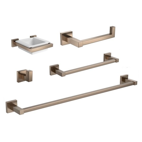 Kit Acessórios Banheiro 05 Peças Quadratta Corten Matte Deca