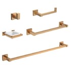 Kit Acessórios Banheiro 05 Peças Quadratta Gold Matte Deca