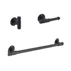 Kit Acessórios Banheiro 3 Peças Living Preto Fosco Fani