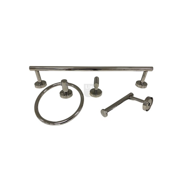 Kit Acessórios Banheiro 4 Peças B1011c Cromado Brilhante