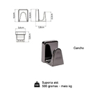 Kit Acessórios Banheiro 4 Peças Encaixe Adesivo Cinza Fumê