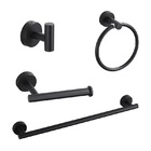 Kit Acessórios Banheiro 4 Peças Inox 304 Black B1011b Preto