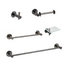 Kit Acessórios Banheiro 5 Peças Agata Grafite Brilhante Fani