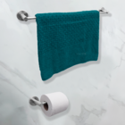 Kit Acessórios Banheiro Aço Inox Escovado Jogo Lavabo 4 Peças