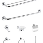 Kit Acessórios Banheiro Cromado Completo 8 Pçs Toalheiro Etc