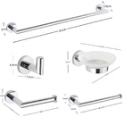 Kit Acessórios Banheiro Cromado Toalheiro Saboneteira Cabide