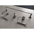 Kit Acessórios Banheiro Design Quadrado 7 Pçs Metal Cromado