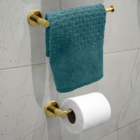 Kit Acessorios Banheiro Dourado Brilhoso Porta Papel Higiênic