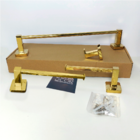 Kit Acessórios Banheiro Dourado Inox 304 Toalheiro 40cm Conju