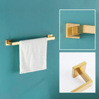 Kit Acessórios Banheiro Inox Dourado Premium 5 Peças Luxo