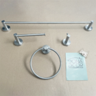Kit Acessórios Banheiro Inox Escovado 4 Peças Suporte Toalha