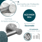 Kit Acessórios Banheiro Inox Escovado 4 Peças Suporte Toalha