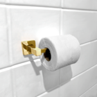 Kit Acessórios Banheiro Lavabo 3 Peças Metal Dourado Brilhoso