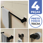 Kit Acessórios Banheiro/lavabo [4 Peças] Aço Inox 304 Preto F